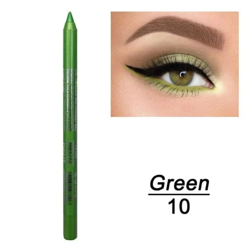 14-Pack Eyeliner Pencil Waterproof Colored Gel Liners with Metallic & Shimmer Finishes Smudge-Proof