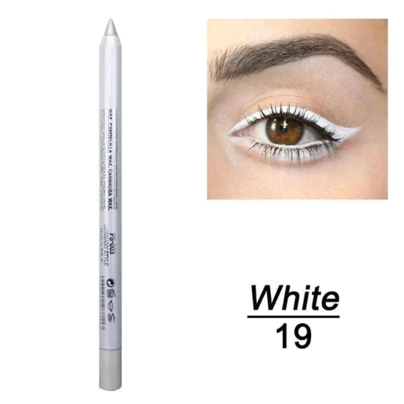 14-Pack Eyeliner Pencil Waterproof Colored Gel Liners with Metallic & Shimmer Finishes Smudge-Proof