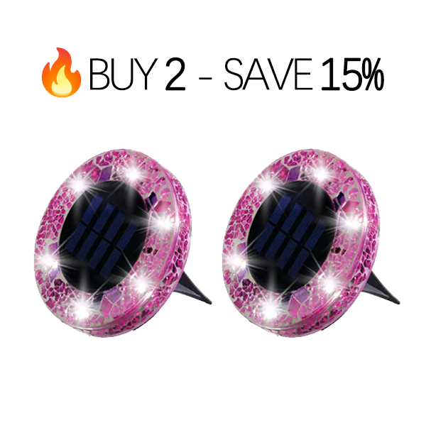 ⏳LAST DAY BUY 3 GET 1 FREE!!💎🌟Solara™ Solar Outdoor Mosaic Disk Lights – Waterproof Decorative LED Pathway Garden Lights, Auto-On at Dusk, No Wiring Needed