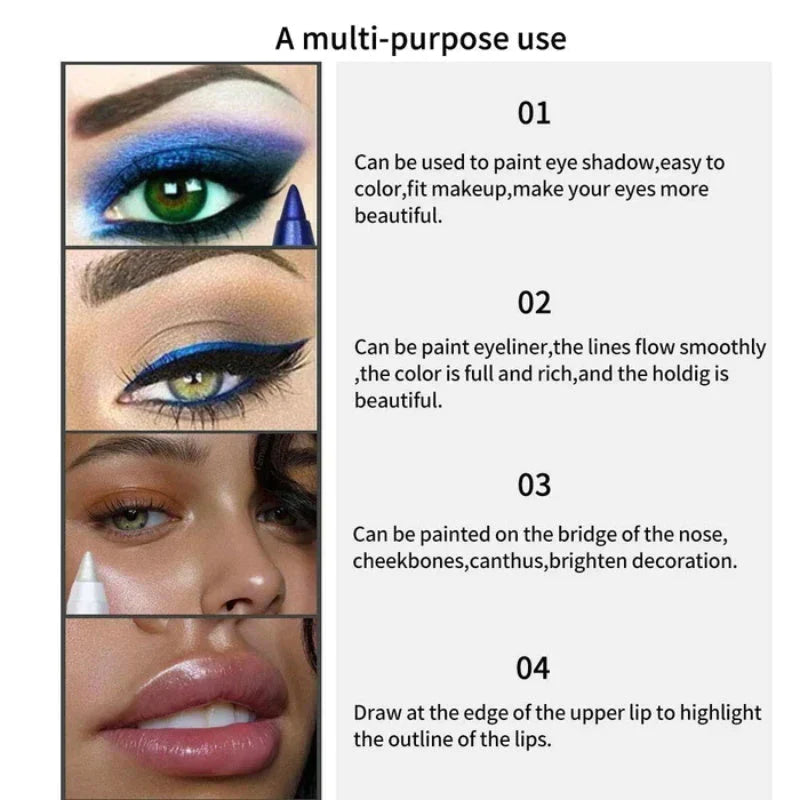 14-Pack Eyeliner Pencil Waterproof Colored Gel Liners with Metallic & Shimmer Finishes Smudge-Proof