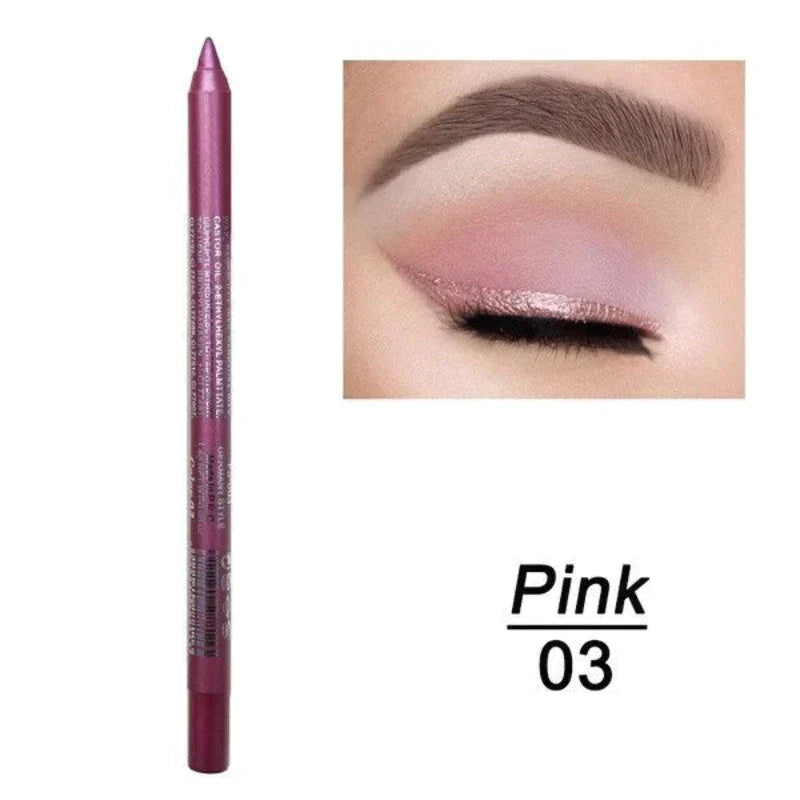 14-Pack Eyeliner Pencil Waterproof Colored Gel Liners with Metallic & Shimmer Finishes Smudge-Proof