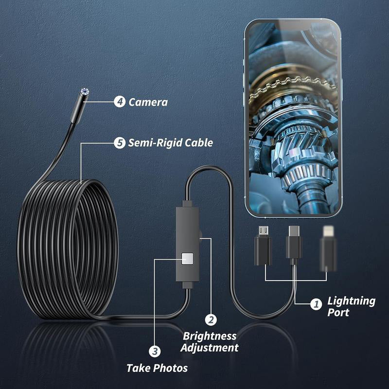 ⏳Free Shipping⏳50% OFF Limited Time! 🔍 Waterproof HD Endoscope Camera for Android & iPhone