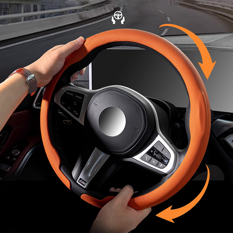 💖Universal Genuine Leather Car Steering Wheel Cover