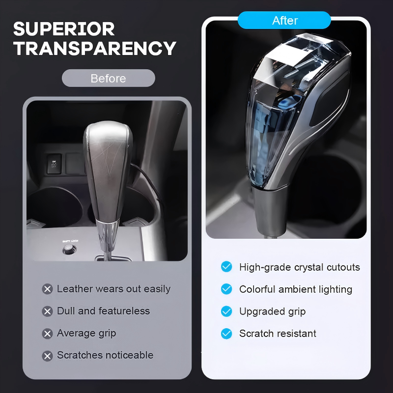 💥Today's Shock Price: 49% OFF🚗Universal Touch-Activated LED Clear Gear Shift Knob