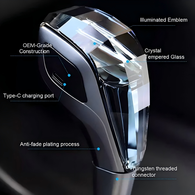 💥Today's Shock Price: 49% OFF🚗Universal Touch-Activated LED Clear Gear Shift Knob