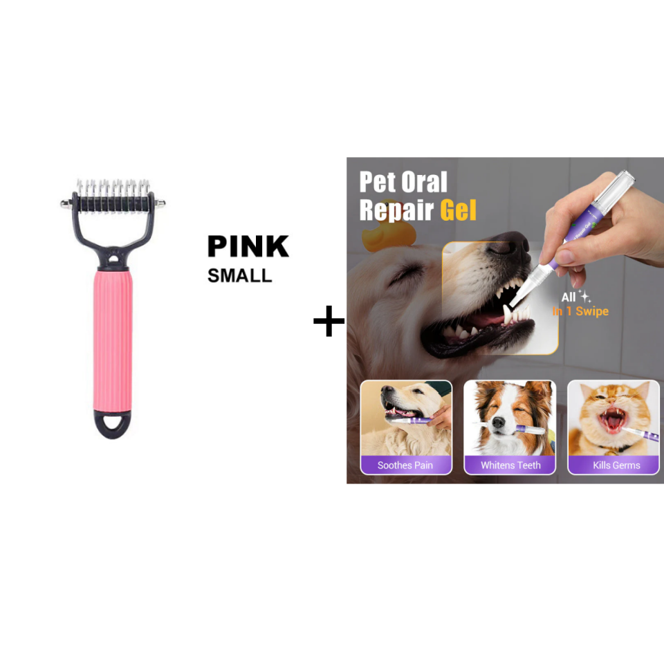 Double sided pet grooming brush