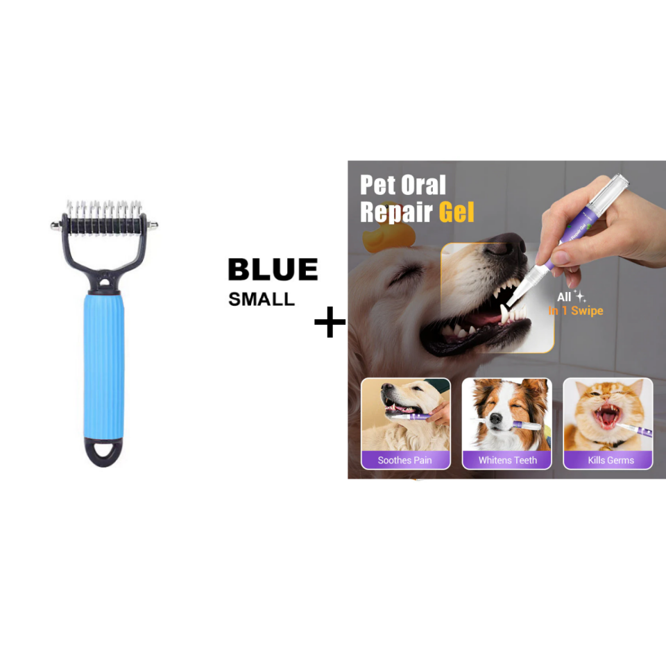 Double sided pet grooming brush