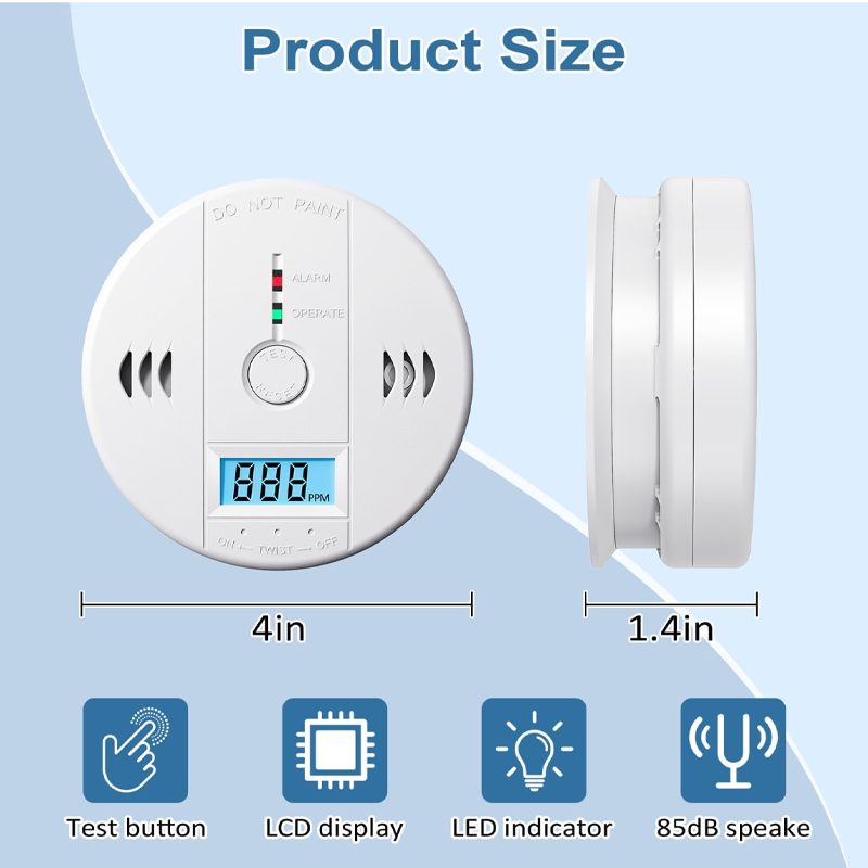 High-Accuracy Carbon Monoxide Detector Alarm
