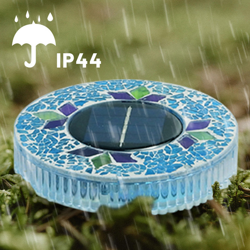 ⏳LAST DAY BUY 3 GET 1 FREE!!💎🌟Solara™ Solar Outdoor Mosaic Disk Lights – Waterproof Decorative LED Pathway Garden Lights, Auto-On at Dusk, No Wiring Needed