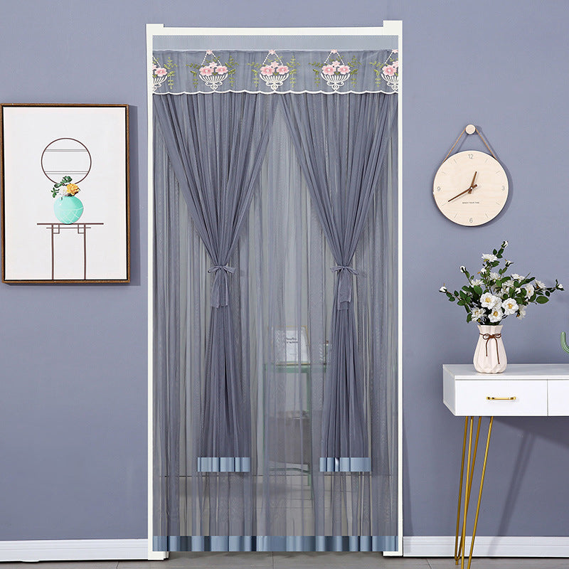 Embroidered Sheer Door Curtain