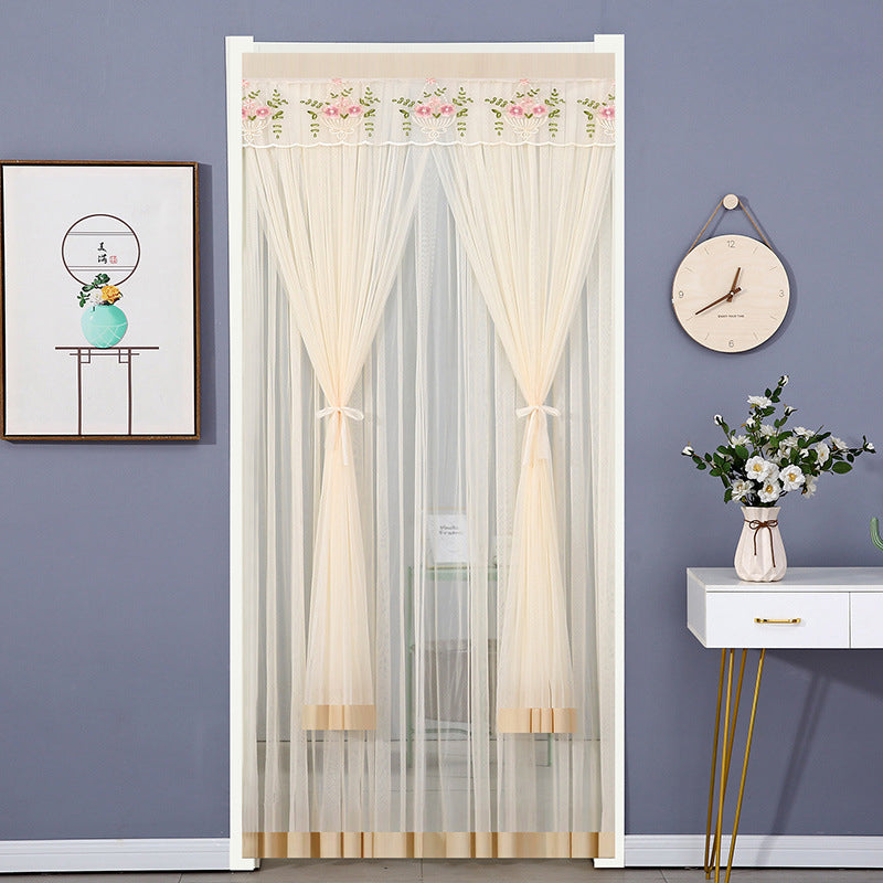 Embroidered Sheer Door Curtain