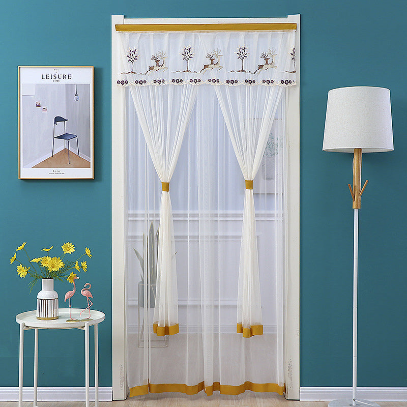 Embroidered Sheer Door Curtain