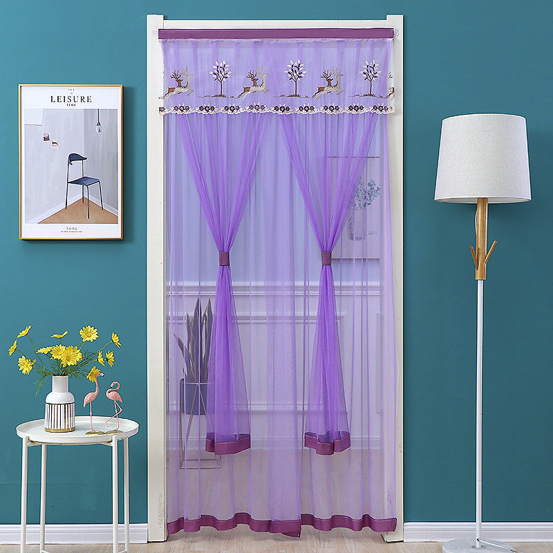 Embroidered Sheer Door Curtain