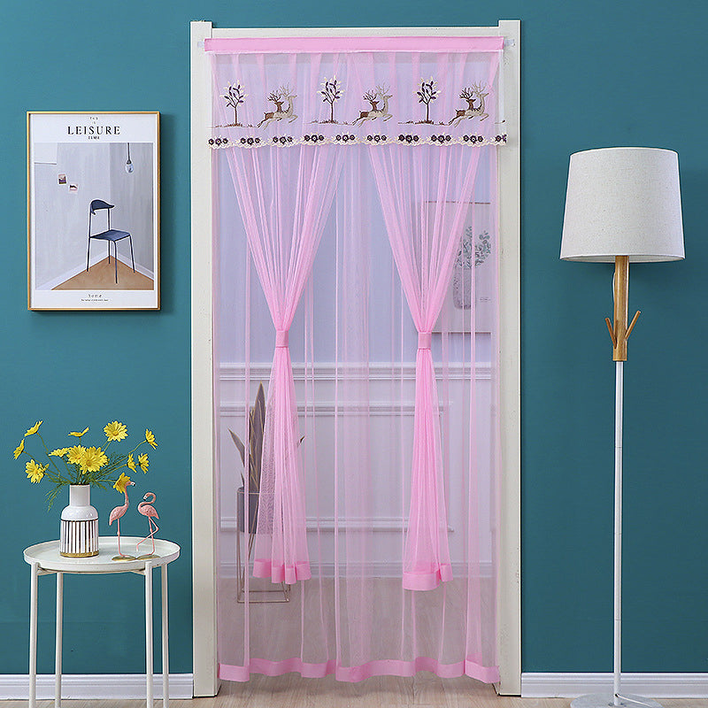 Embroidered Sheer Door Curtain