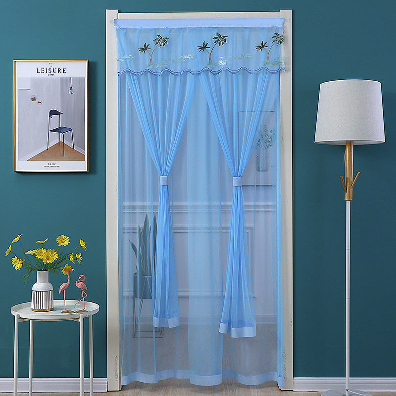 Embroidered Sheer Door Curtain