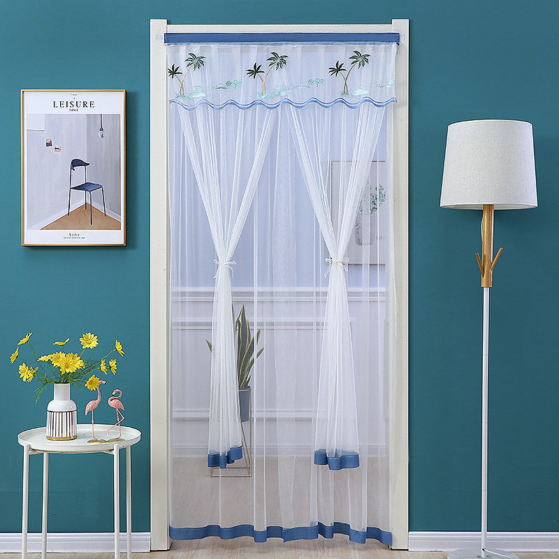 Embroidered Sheer Door Curtain