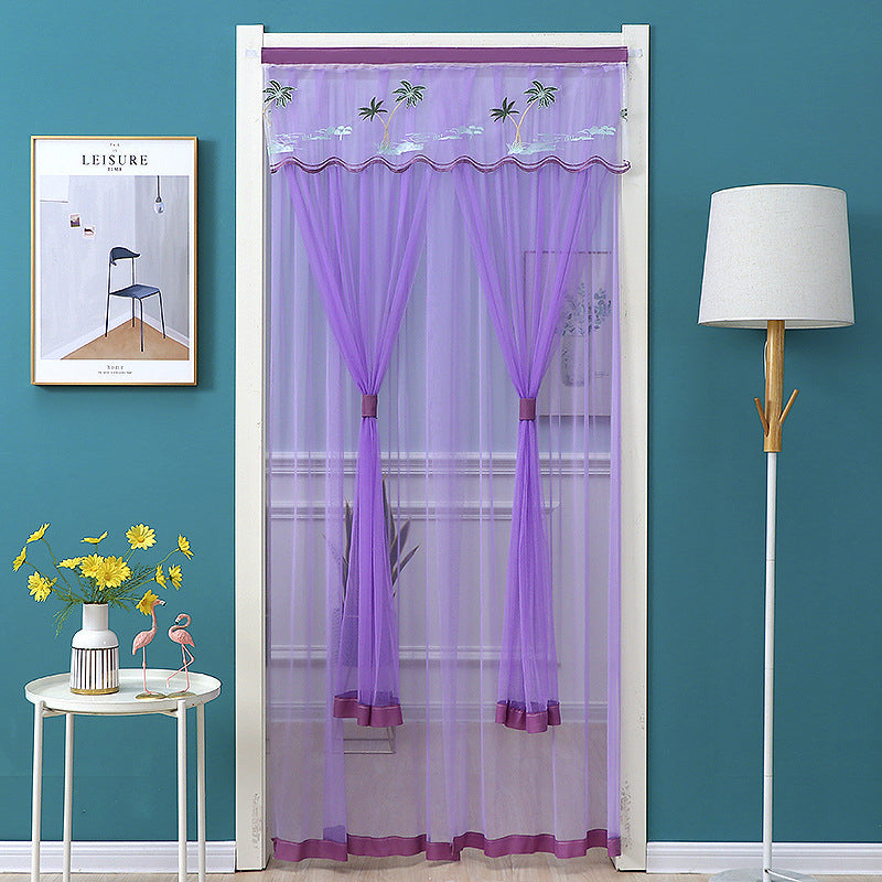 Embroidered Sheer Door Curtain