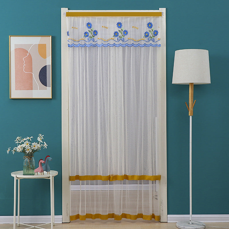 Embroidered Sheer Door Curtain
