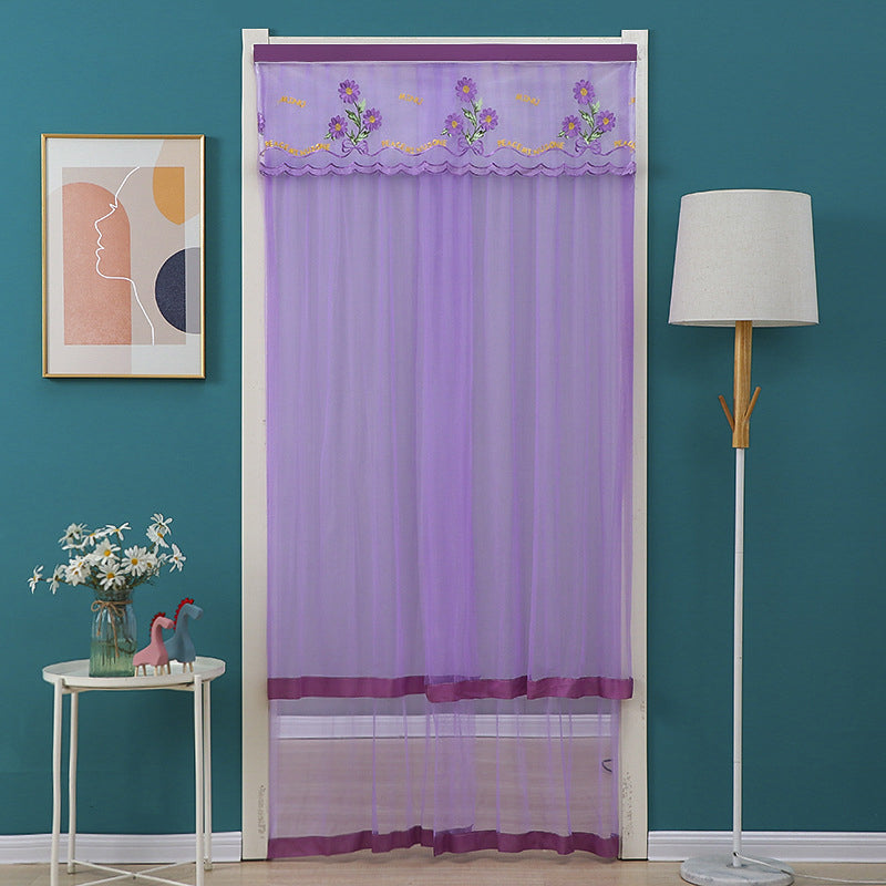 Embroidered Sheer Door Curtain