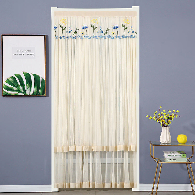 Embroidered Sheer Door Curtain