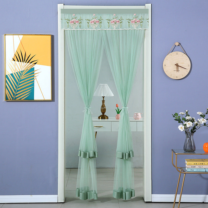Embroidered Sheer Door Curtain