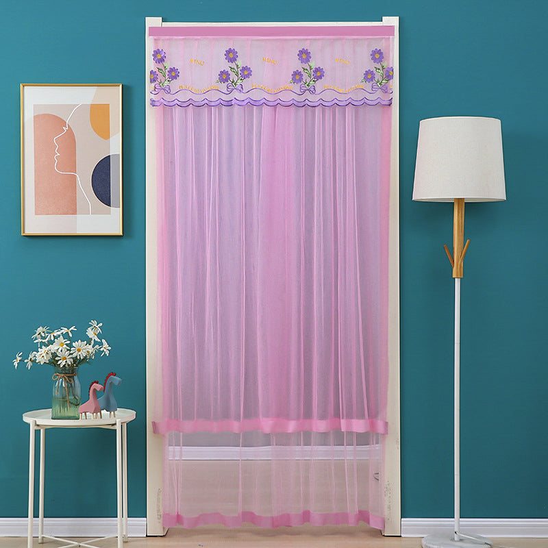 Embroidered Sheer Door Curtain
