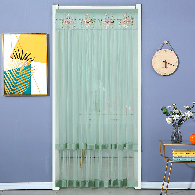 Embroidered Sheer Door Curtain