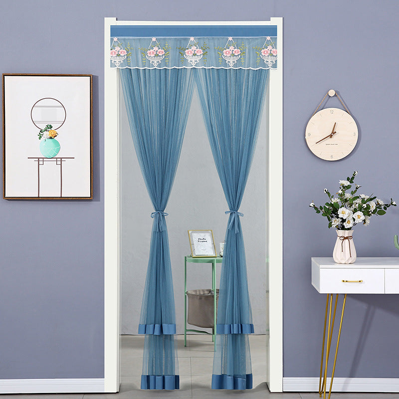 Embroidered Sheer Door Curtain
