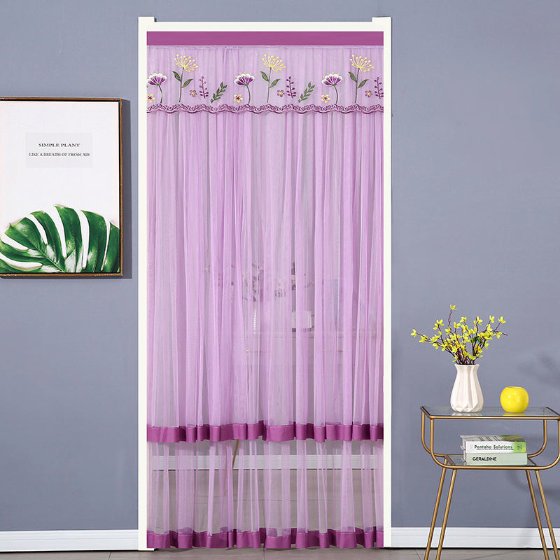 Embroidered Sheer Door Curtain
