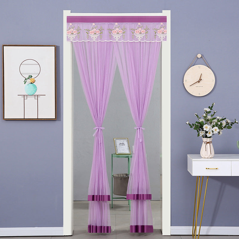 Embroidered Sheer Door Curtain