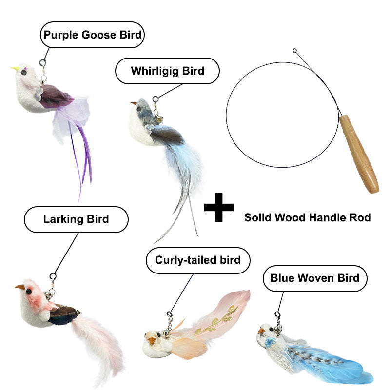 Interactive Bird Simulation Cat Toy Set