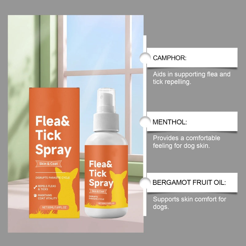 Natural Flea & Tick Prevention Spray for Dogs